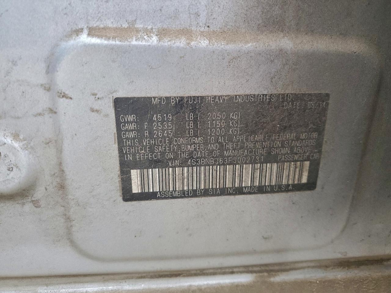 2015 SUBARU Legacy