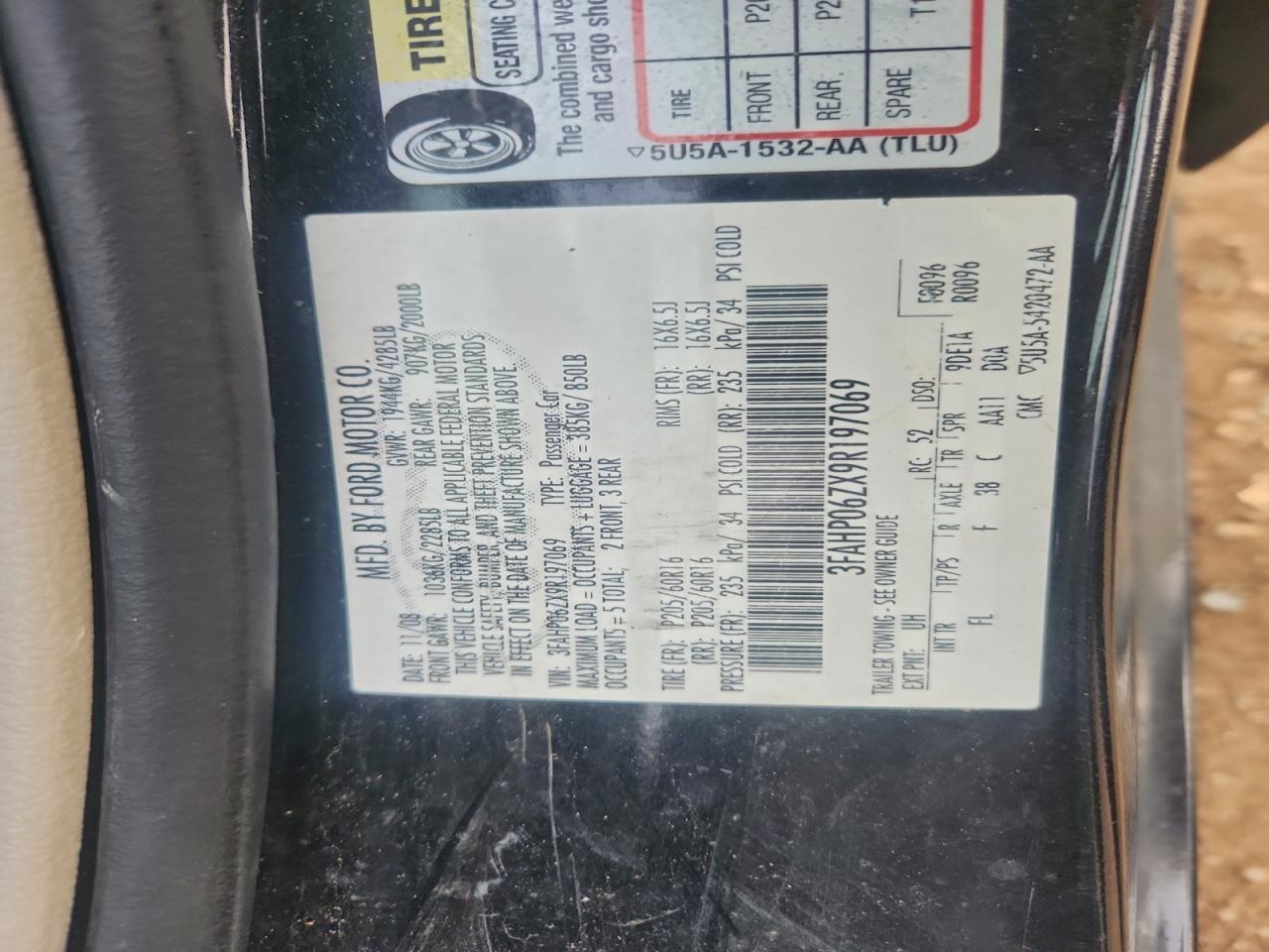 2009 FORD FUSION
