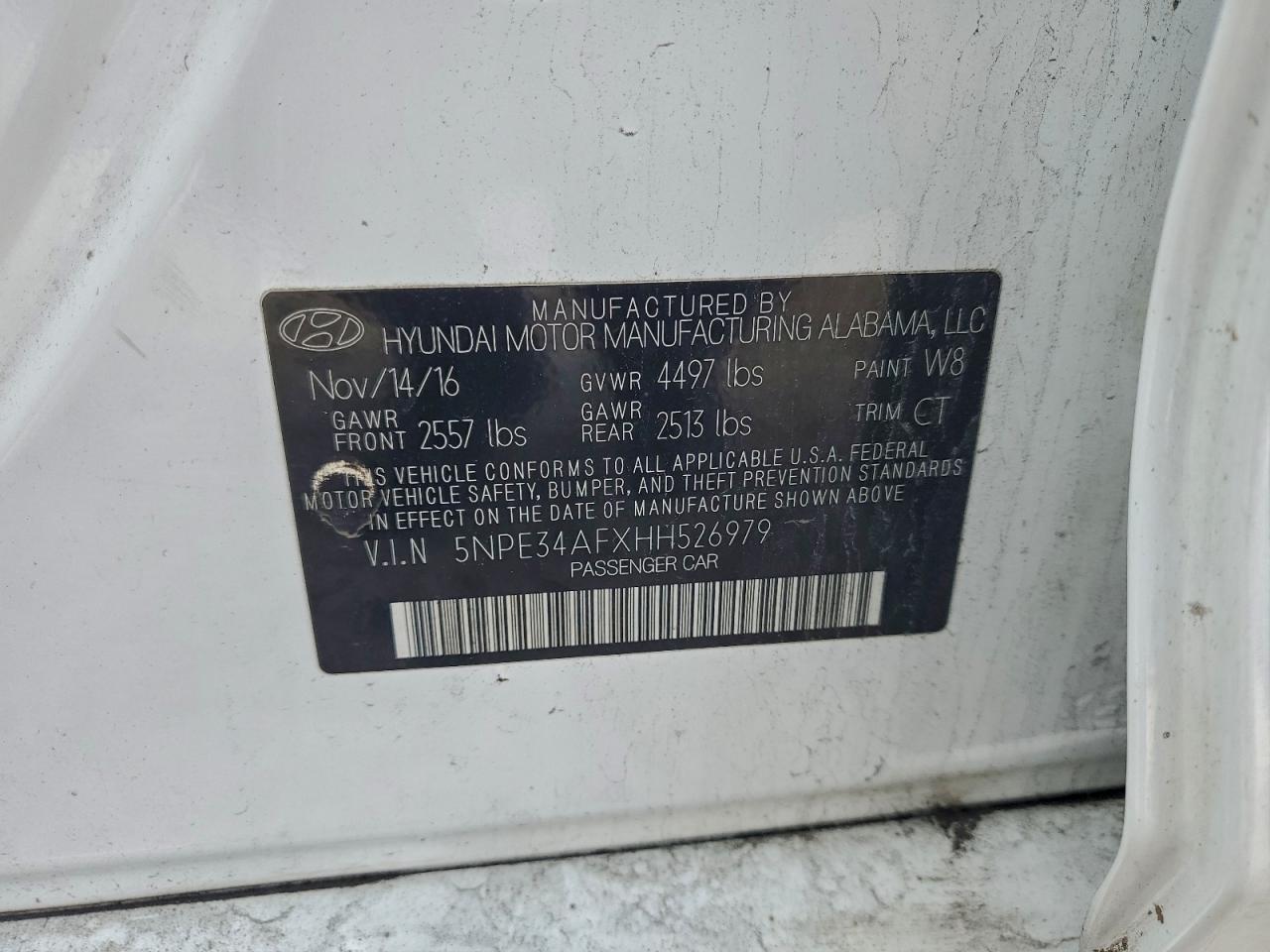 2017 HYUNDAI SONATA