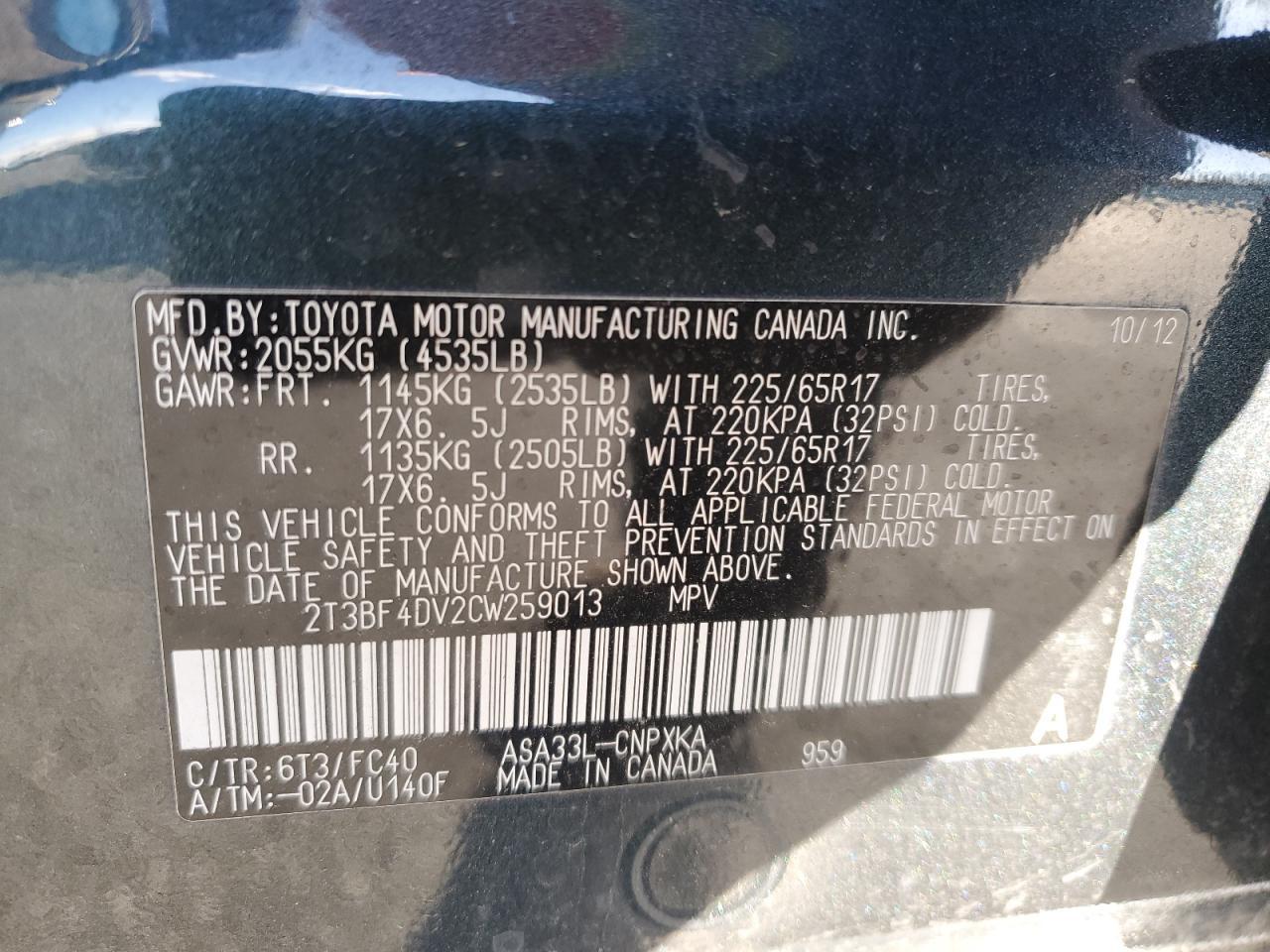 2012 TOYOTA RAV4