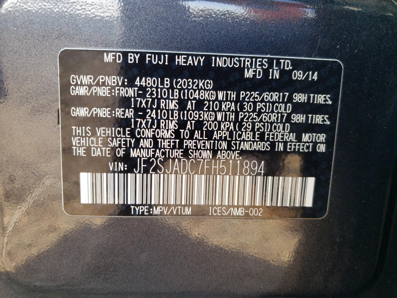 2015 SUBARU FORESTER