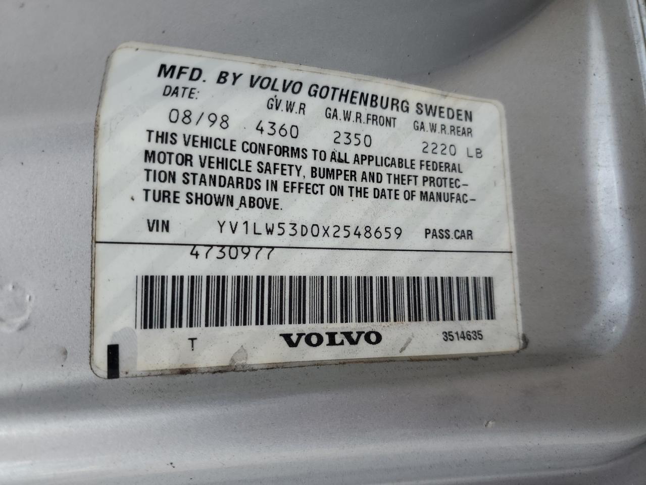 1999 VOLVO V70