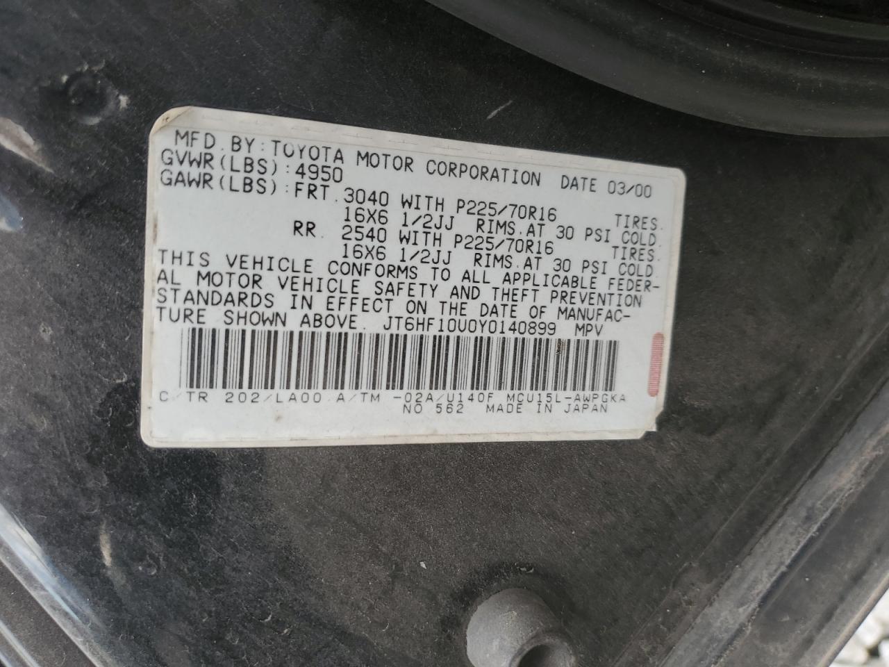 2000 LEXUS Rx 300