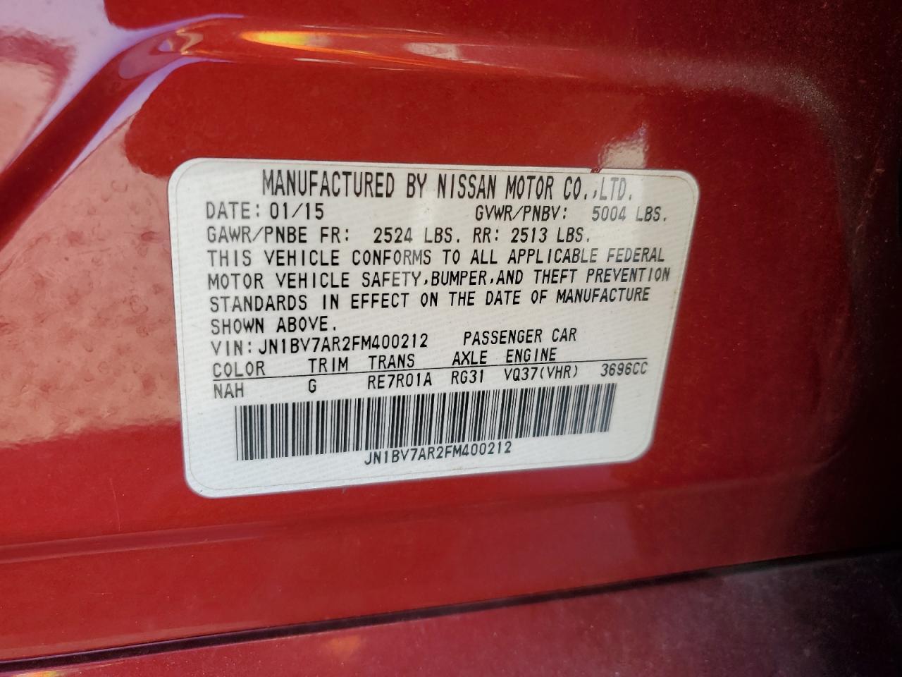 2015 INFINITI Q50