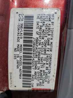 2000 TOYOTA CAMRY