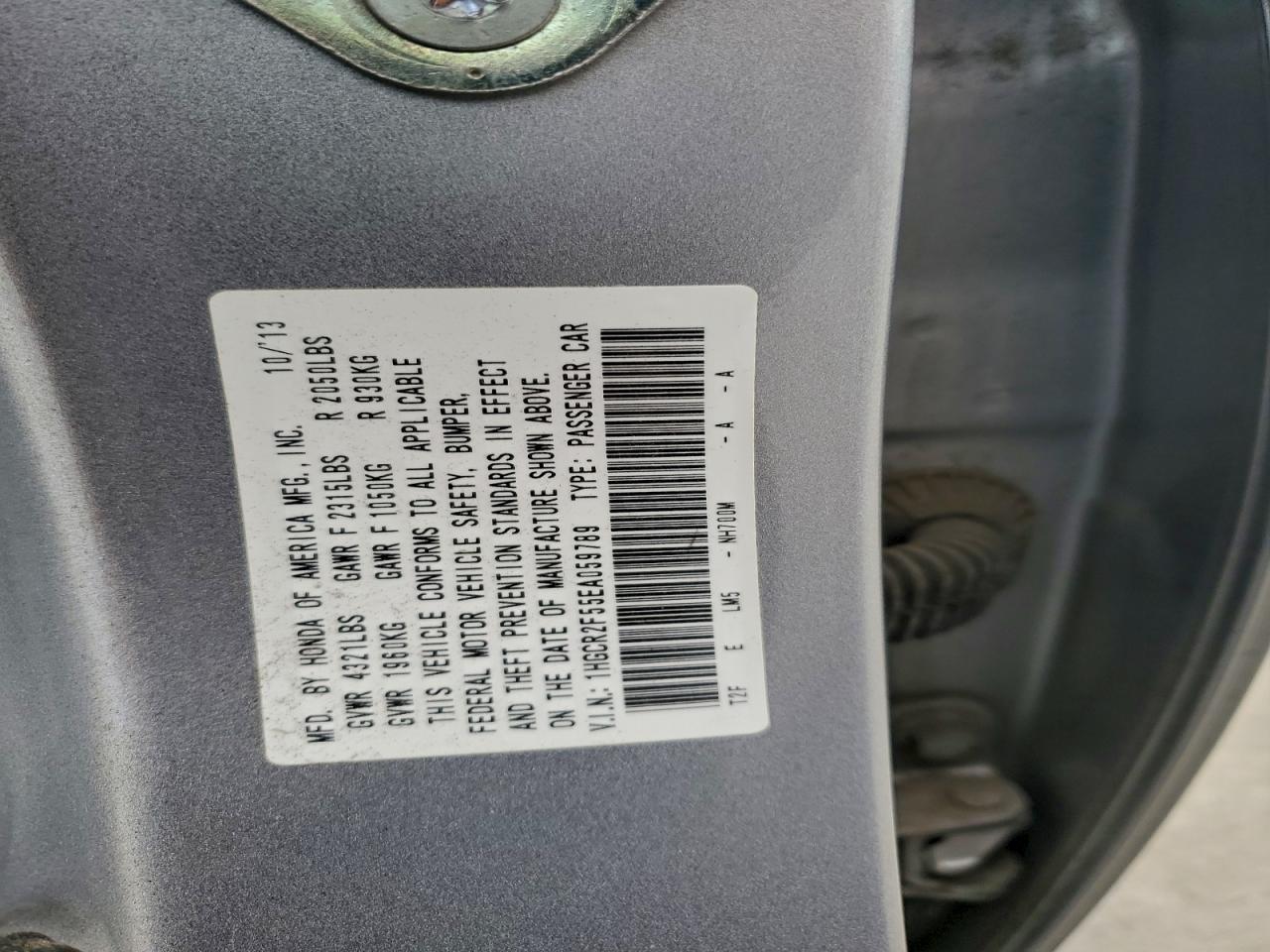 2014 HONDA ACCORD