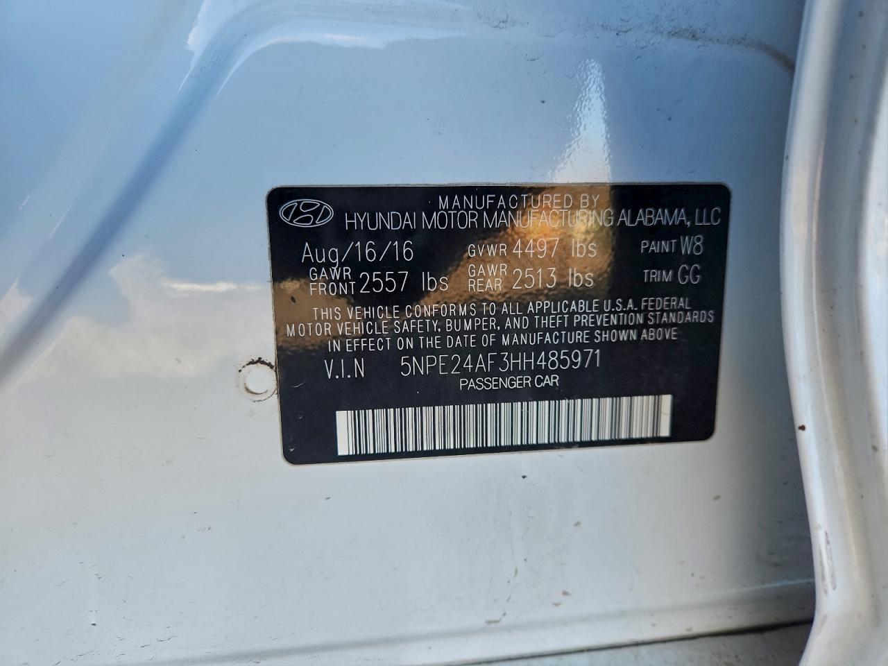 2017 HYUNDAI SONATA