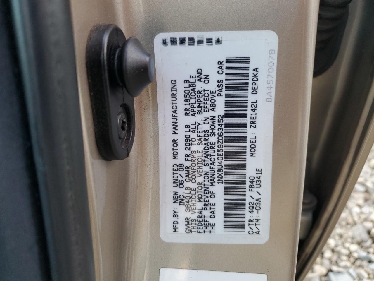 2009 TOYOTA COROLLA