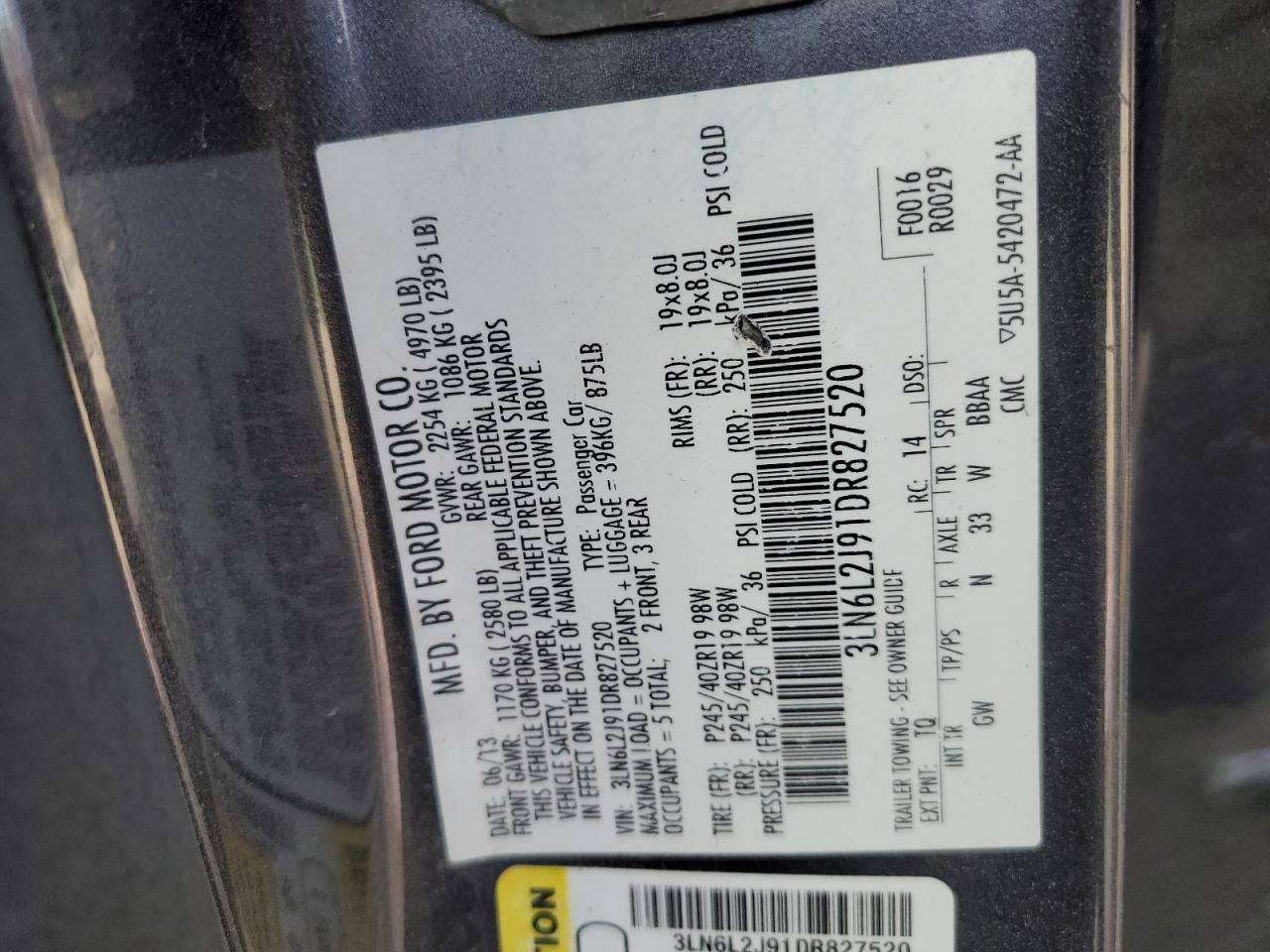 2013 LINCOLN MKZ