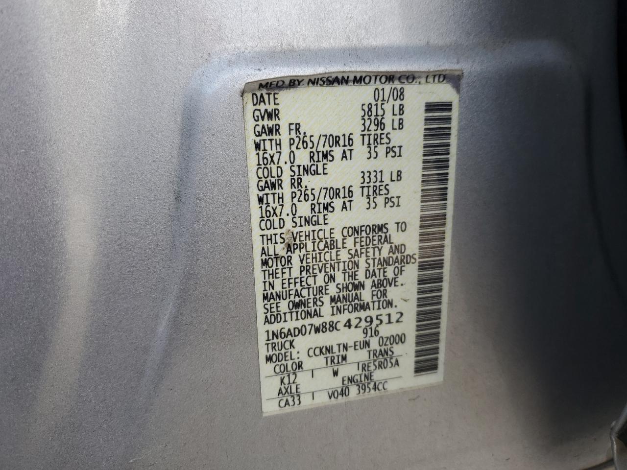 2008 NISSAN Frontier