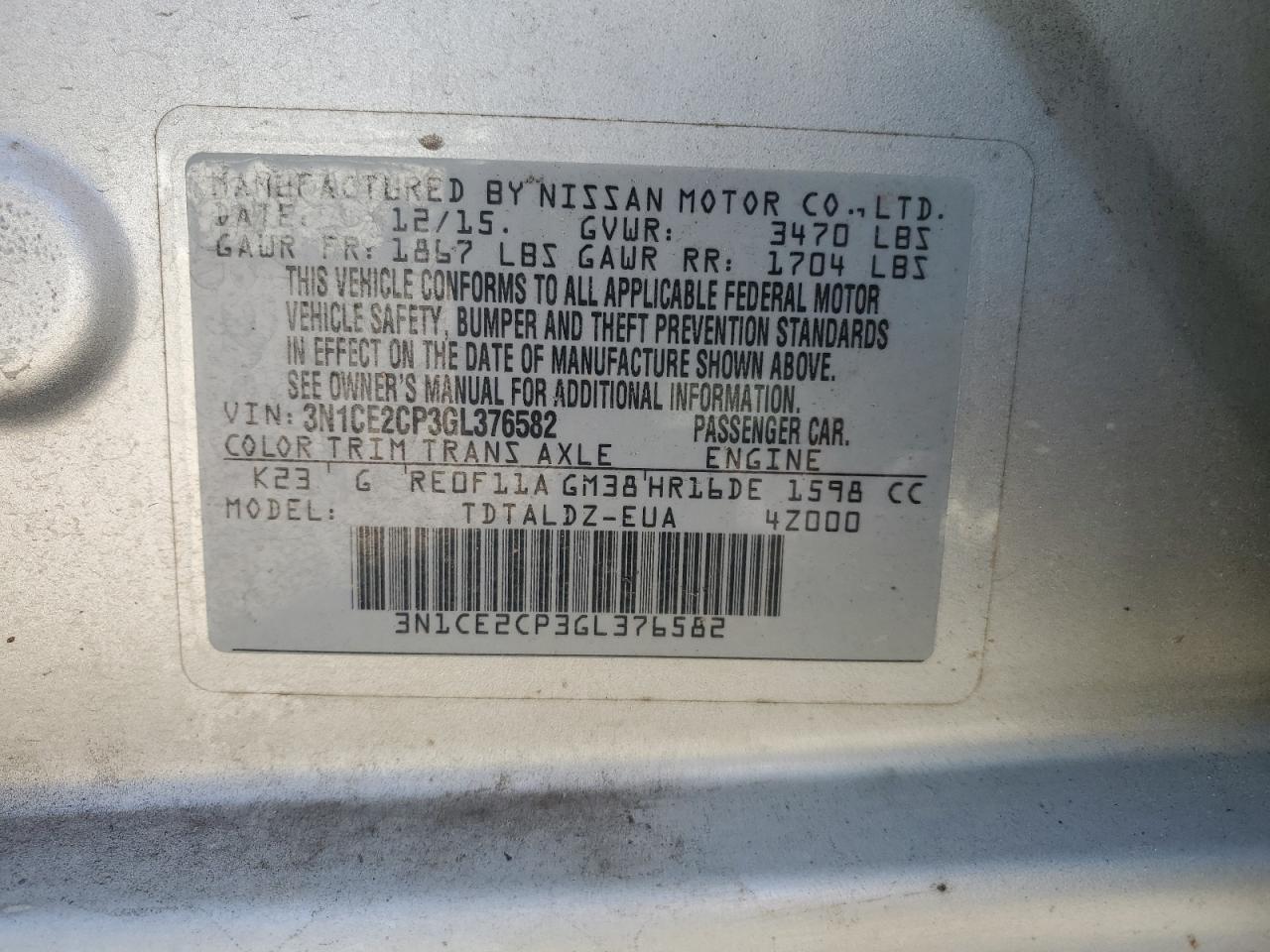 2016 NISSAN Versa Note