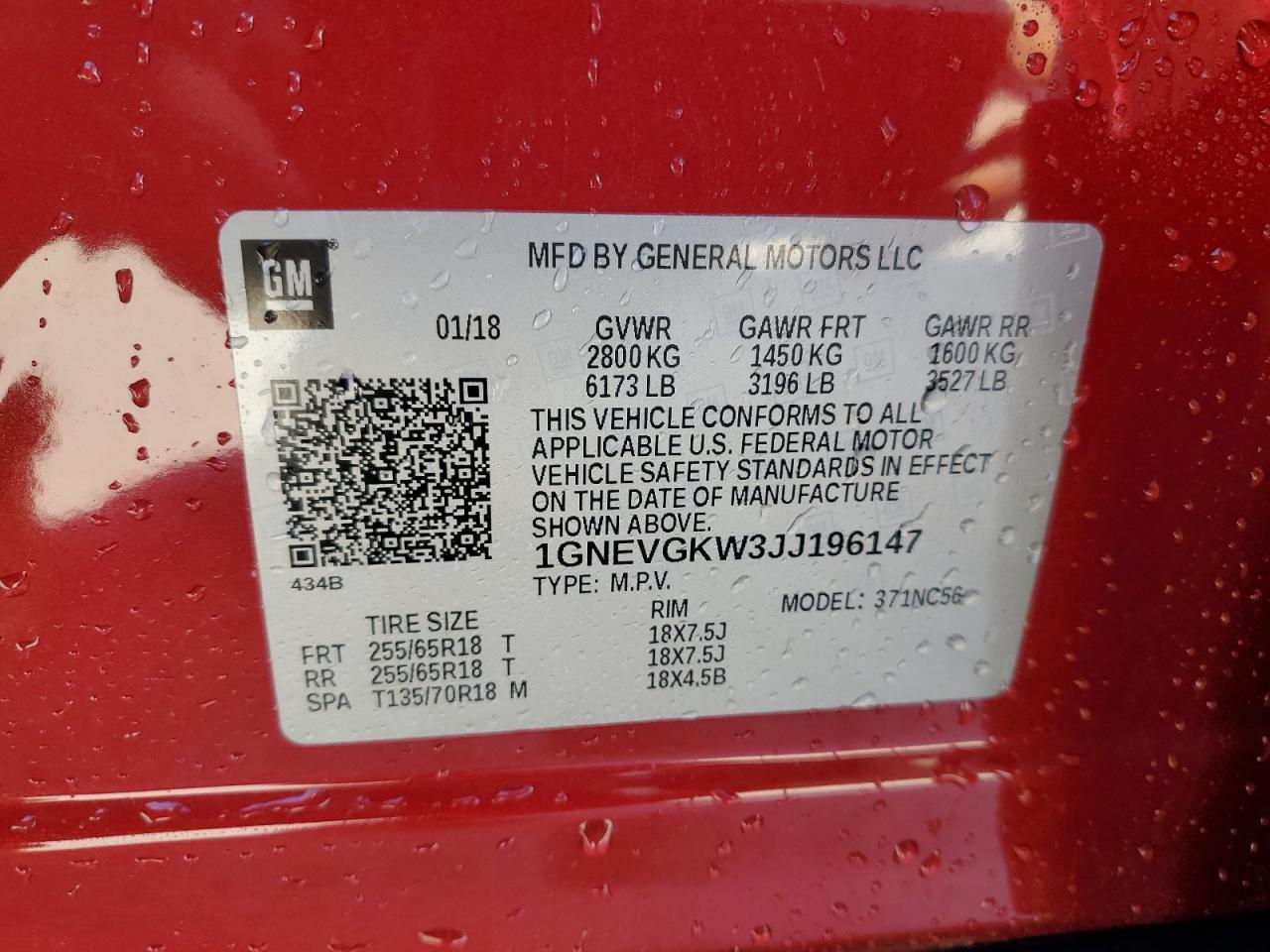 2018 CHEVROLET TRAVERSE