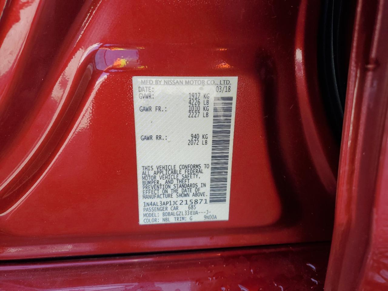 2018 NISSAN ALTIMA