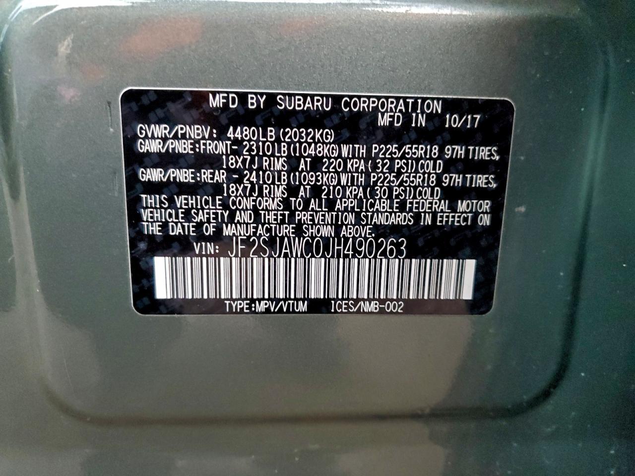 2018 SUBARU FORESTER