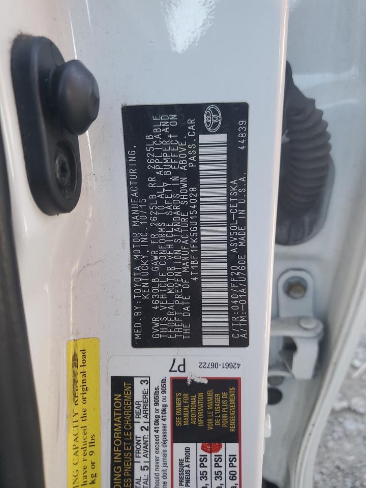 2016 TOYOTA CAMRY