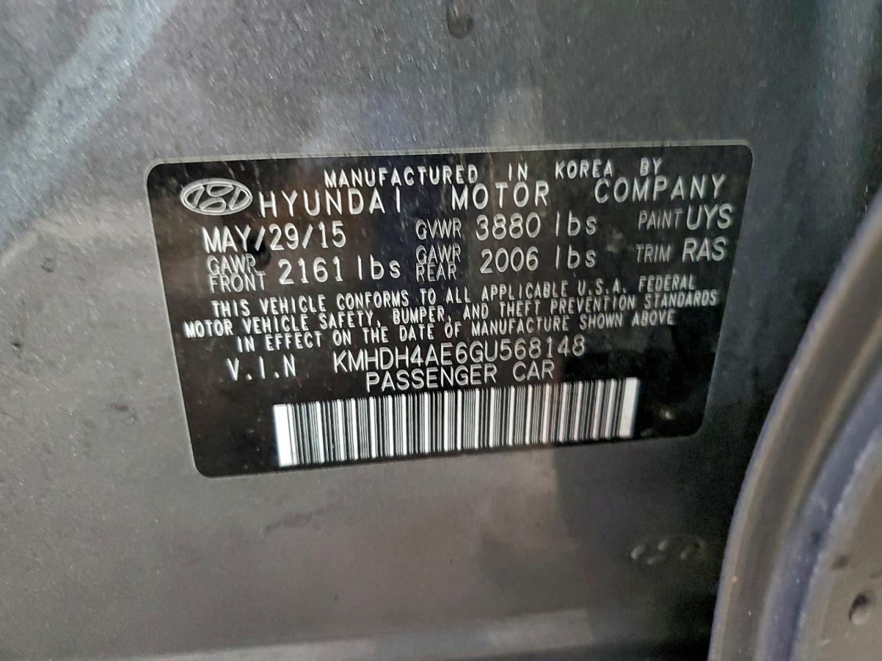 2016 HYUNDAI ELANTRA