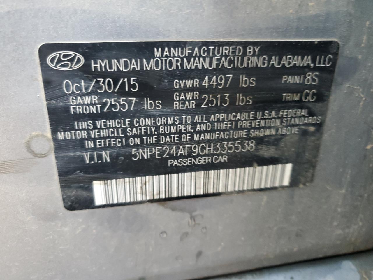 2016 HYUNDAI SONATA
