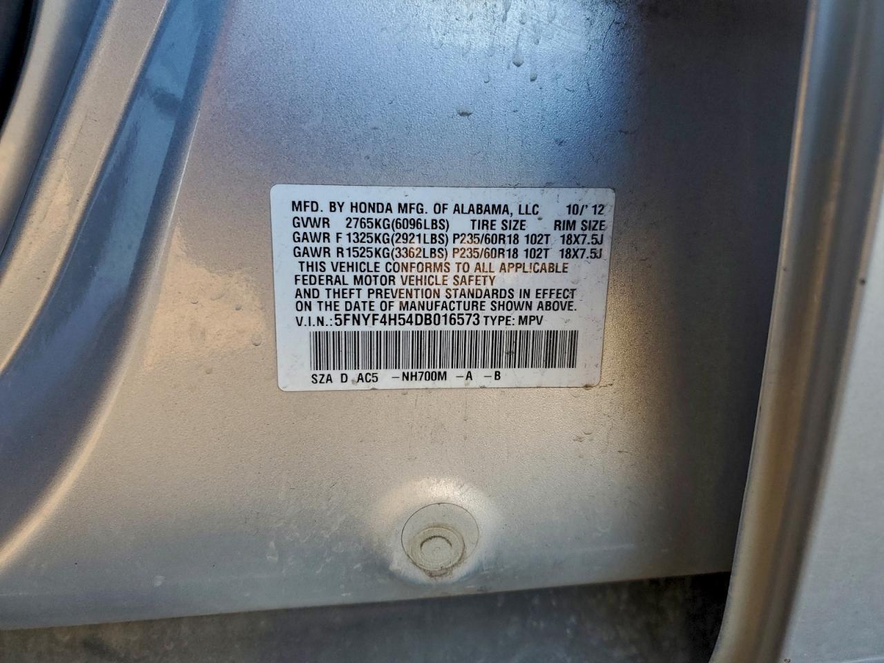 2013 HONDA PILOT