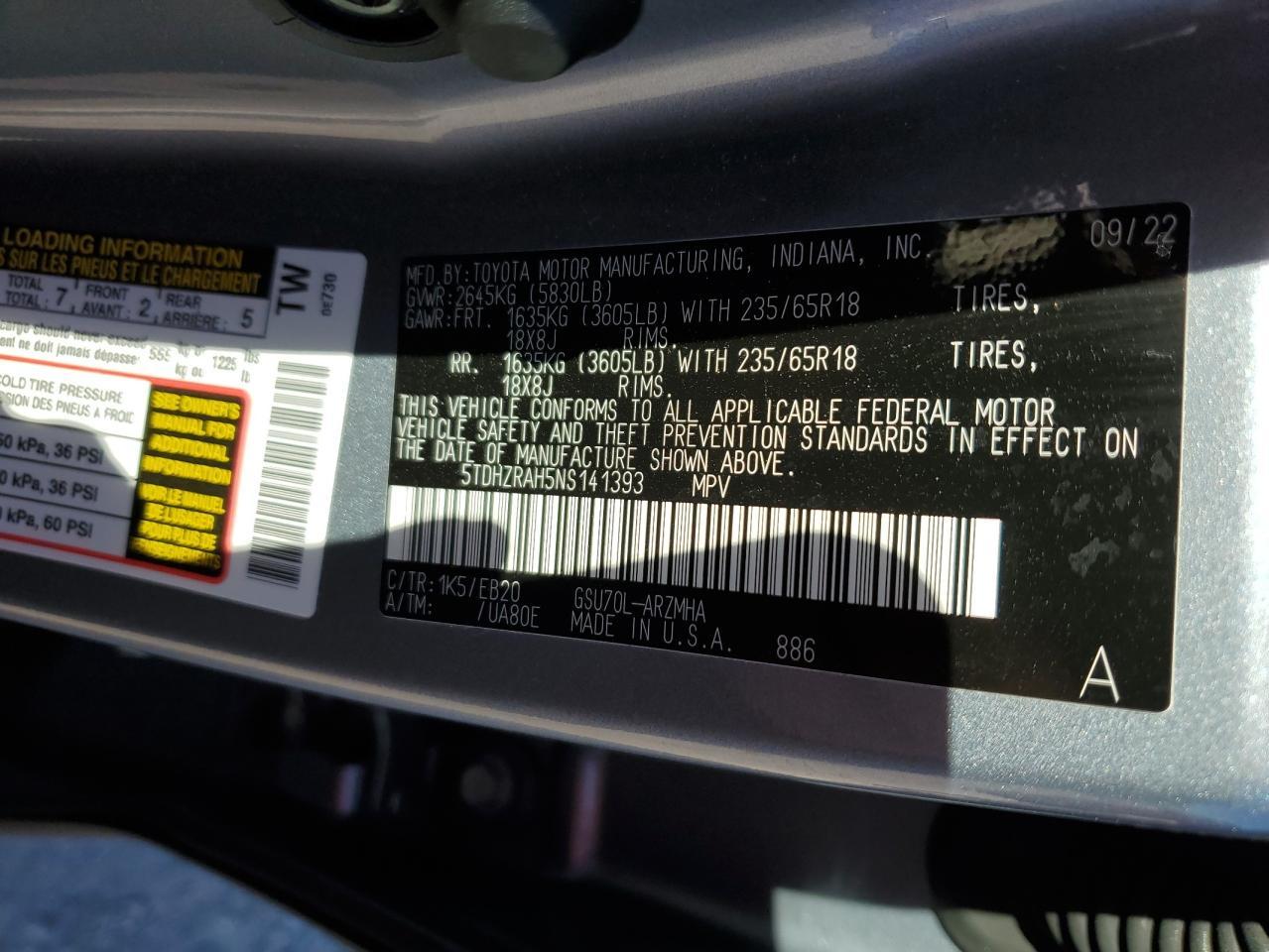 2022 TOYOTA HIGHLANDER