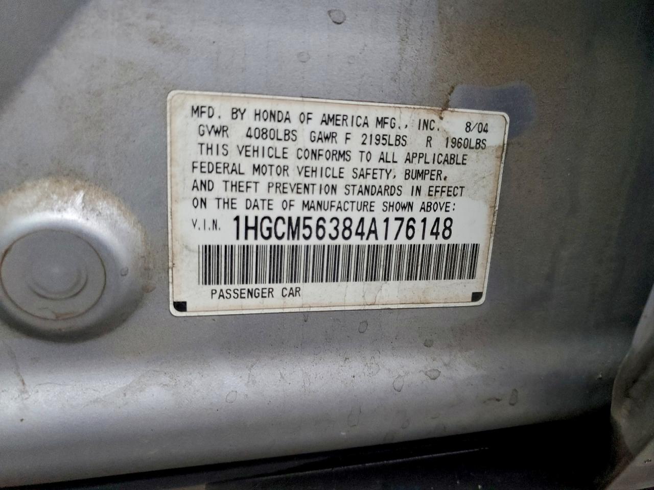 2004 HONDA ACCORD
