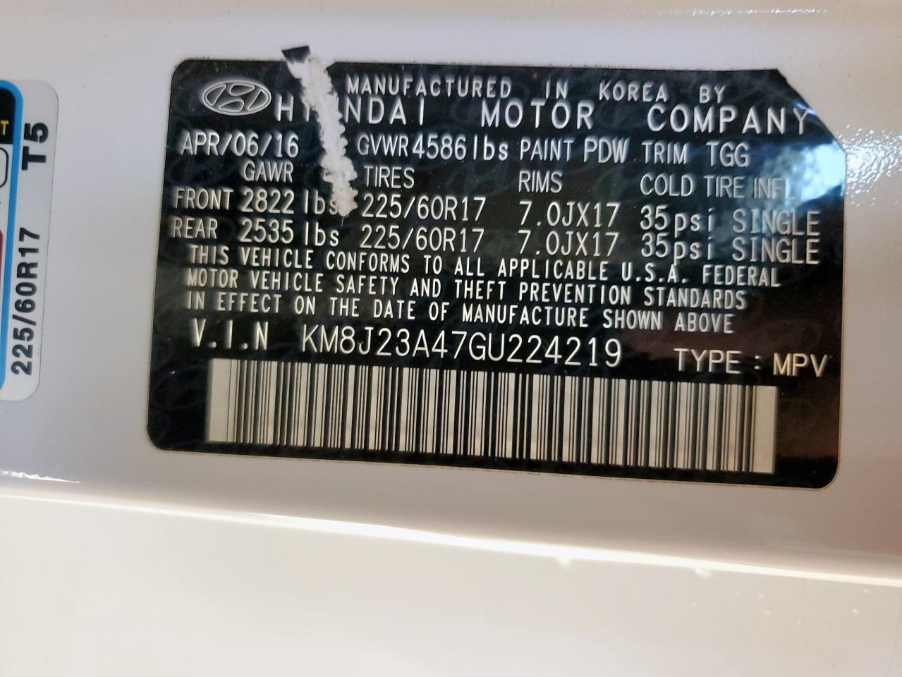 2016 HYUNDAI TUCSON