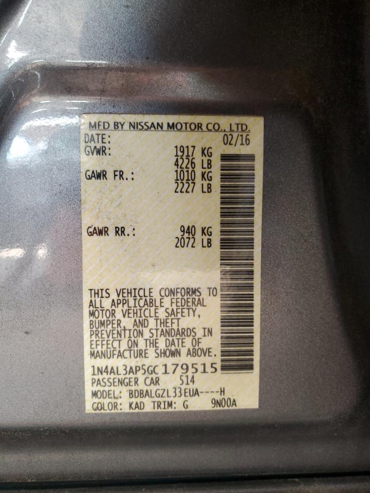 2016 NISSAN ALTIMA