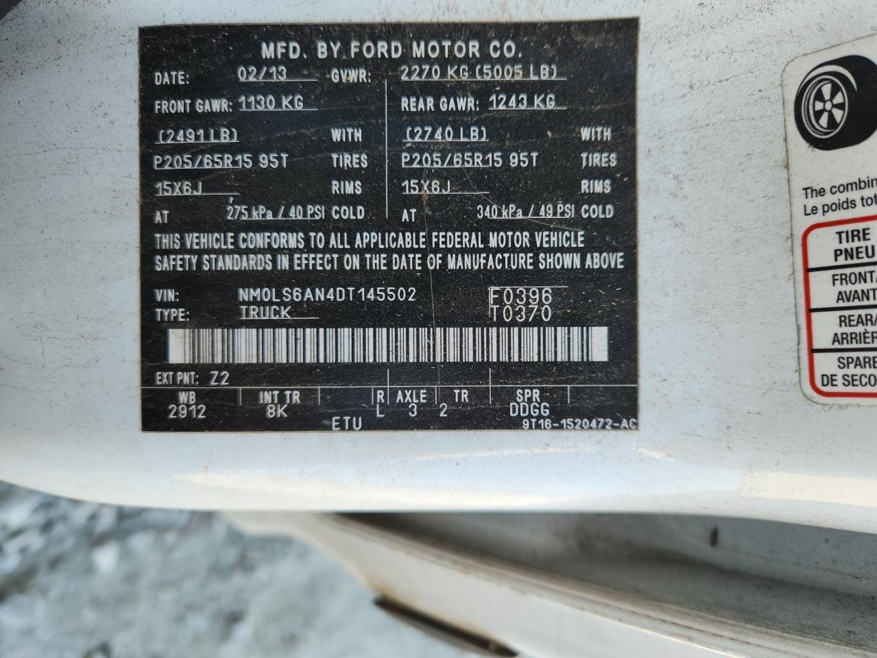 2013 FORD TRANSIT CONNECT