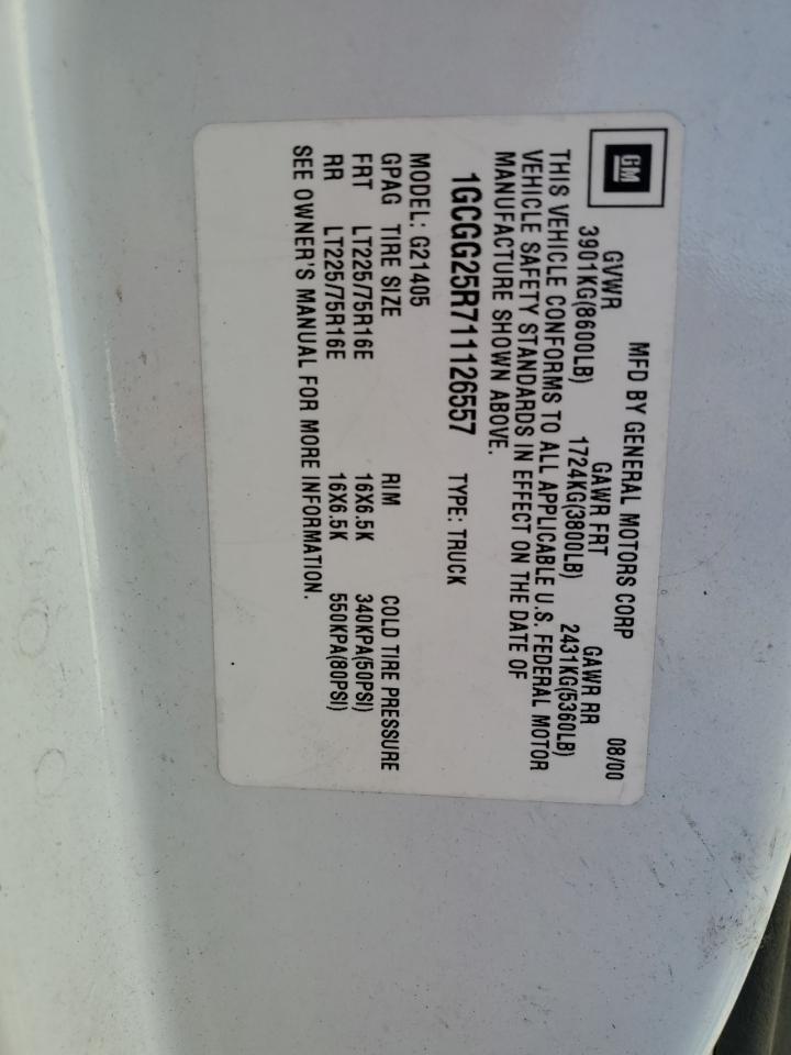 2001 CHEVROLET EXPRESS 2500
