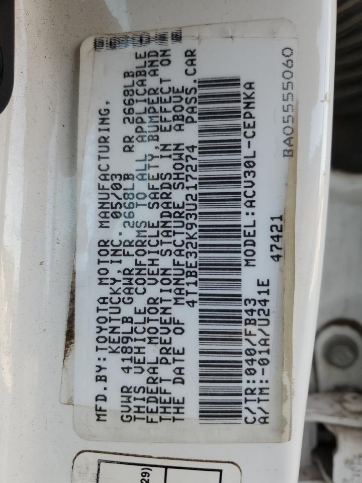 2003 TOYOTA CAMRY