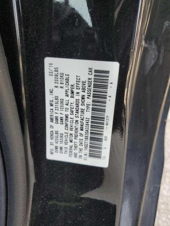 2016 HONDA ACCORD