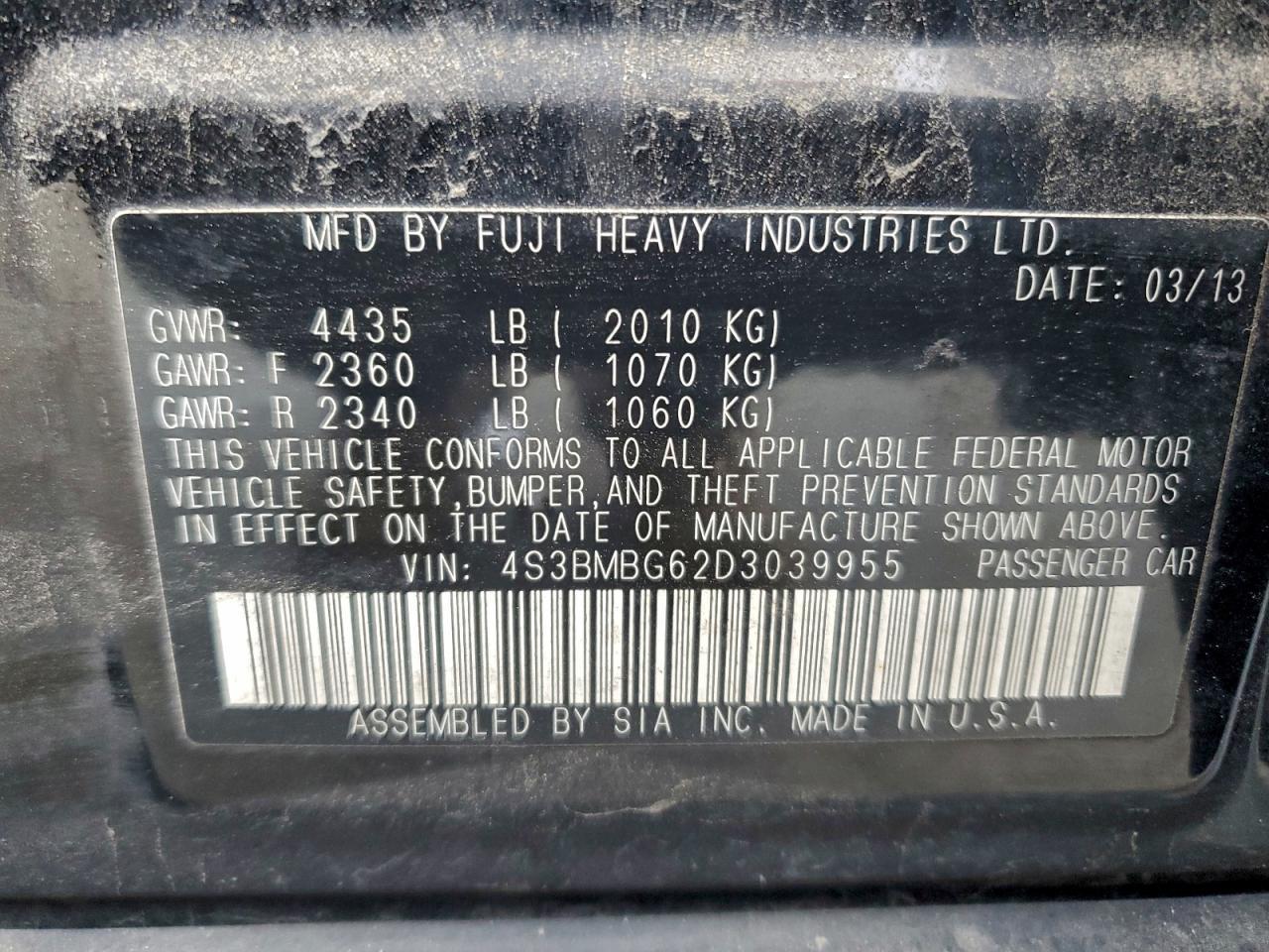 2013 SUBARU Legacy