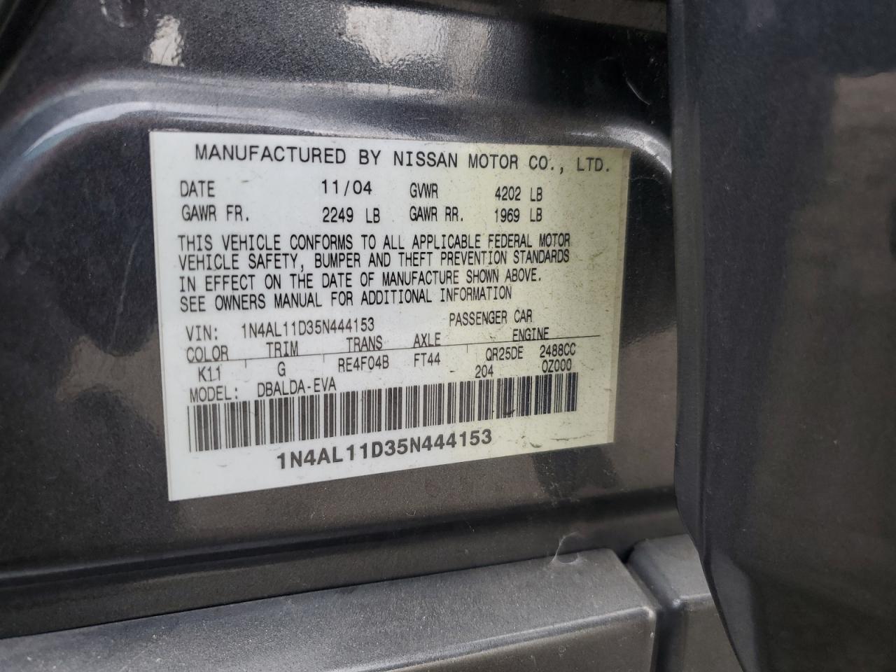 2005 NISSAN ALTIMA