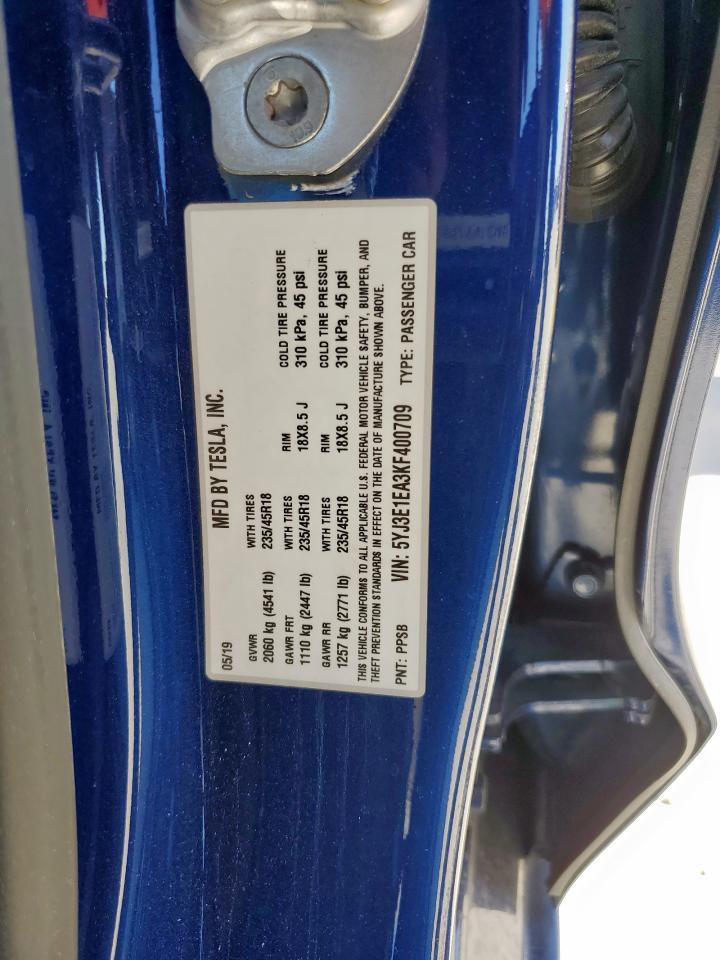 2019 TESLA MODEL 3