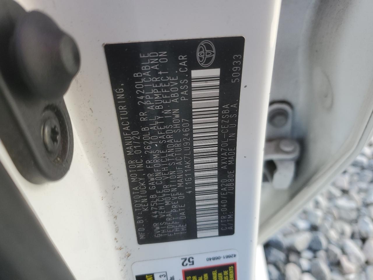 2020 TOYOTA CAMRY