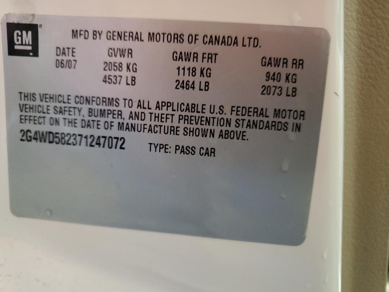 2007 BUICK LACROSSE
