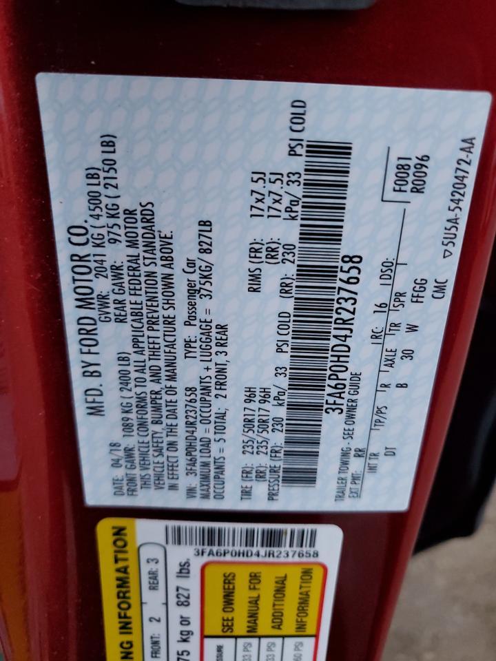 2018 FORD FUSION