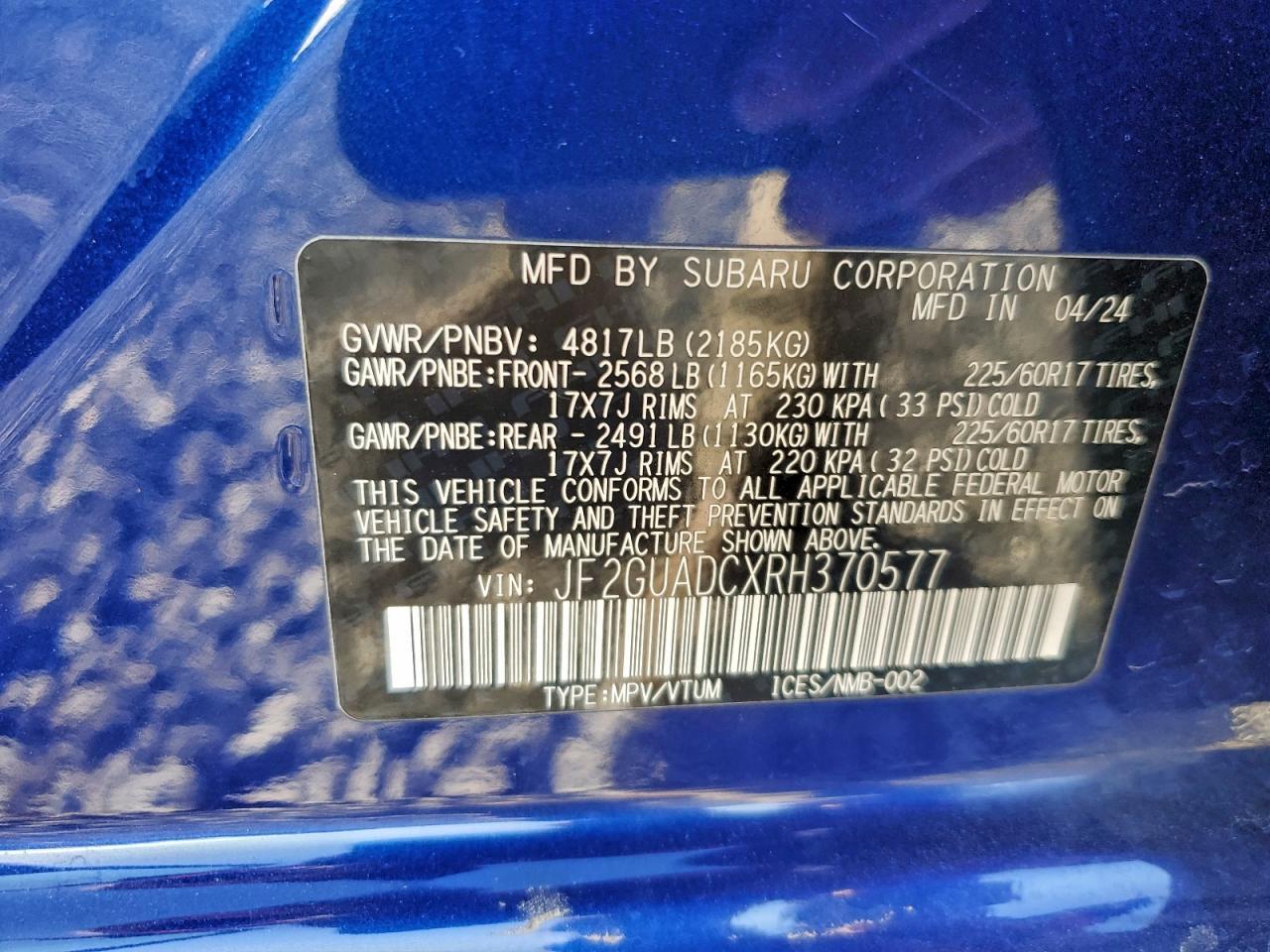 2024 SUBARU Crosstrek