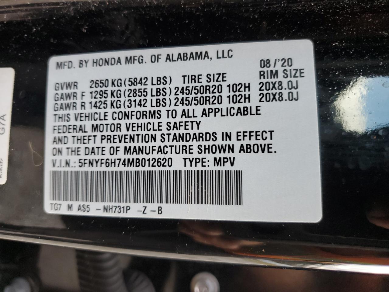 2021 HONDA PILOT
