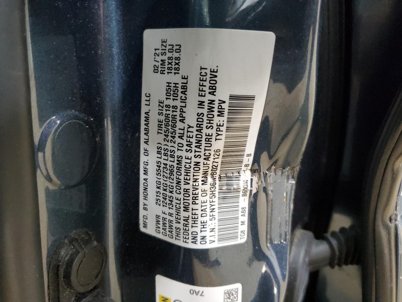 2021 HONDA PILOT