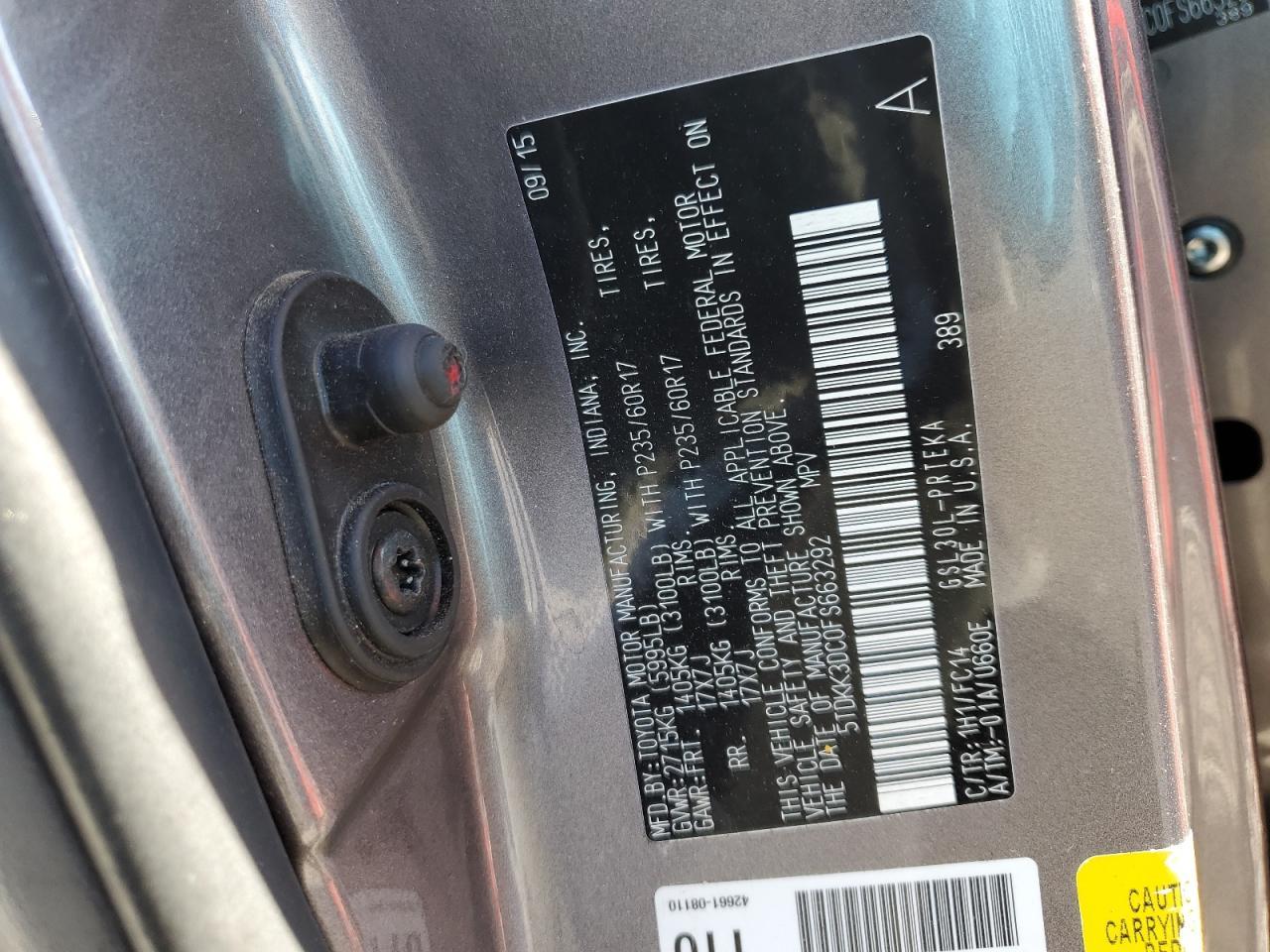 2015 TOYOTA SIENNA