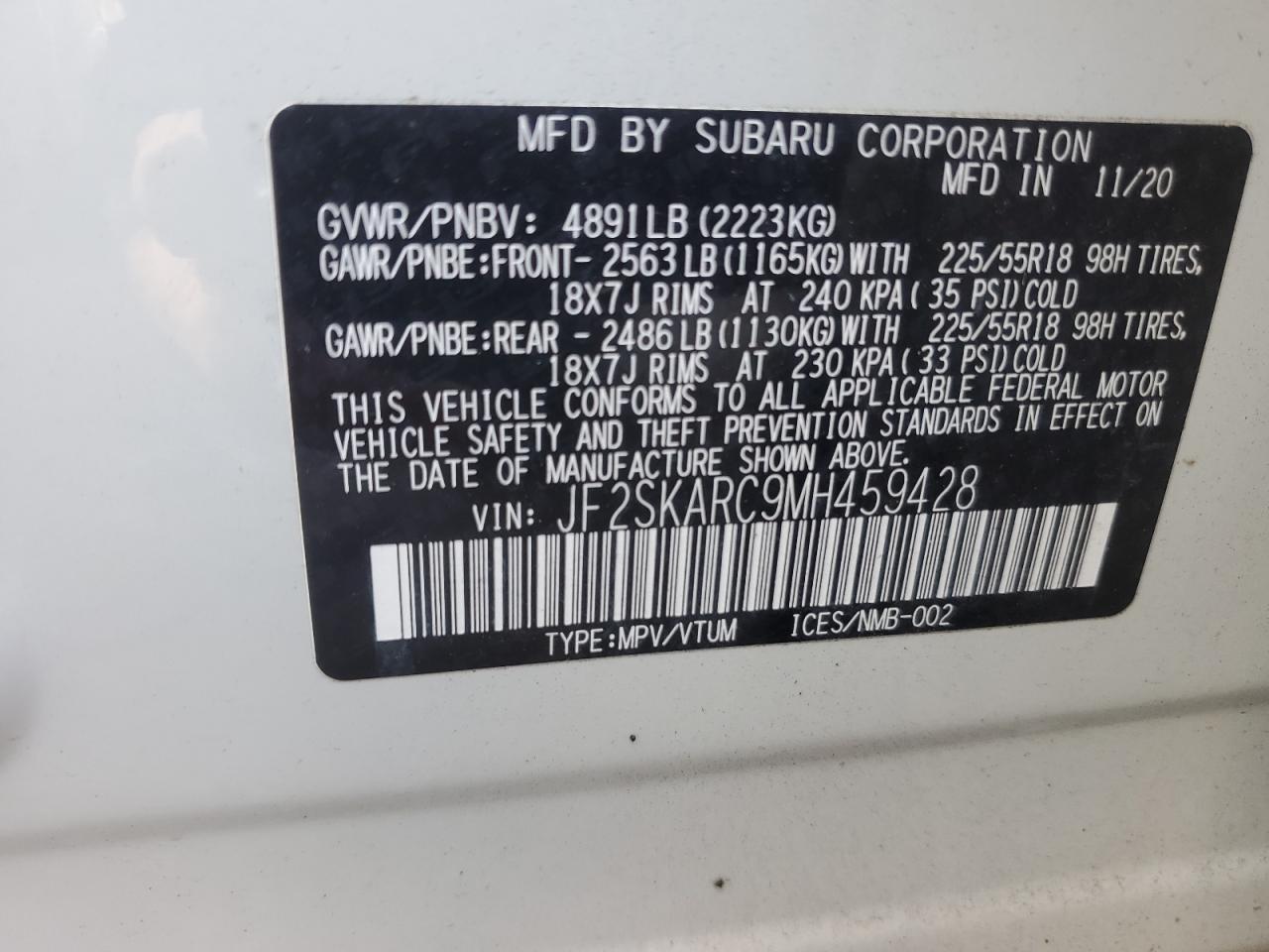 2021 SUBARU FORESTER
