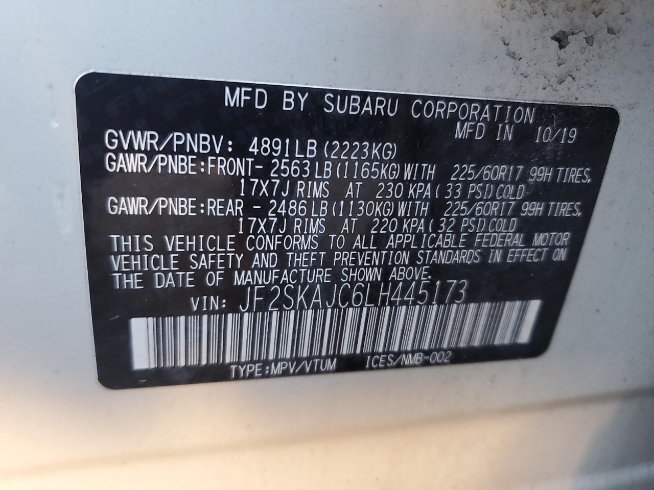 2020 SUBARU FORESTER