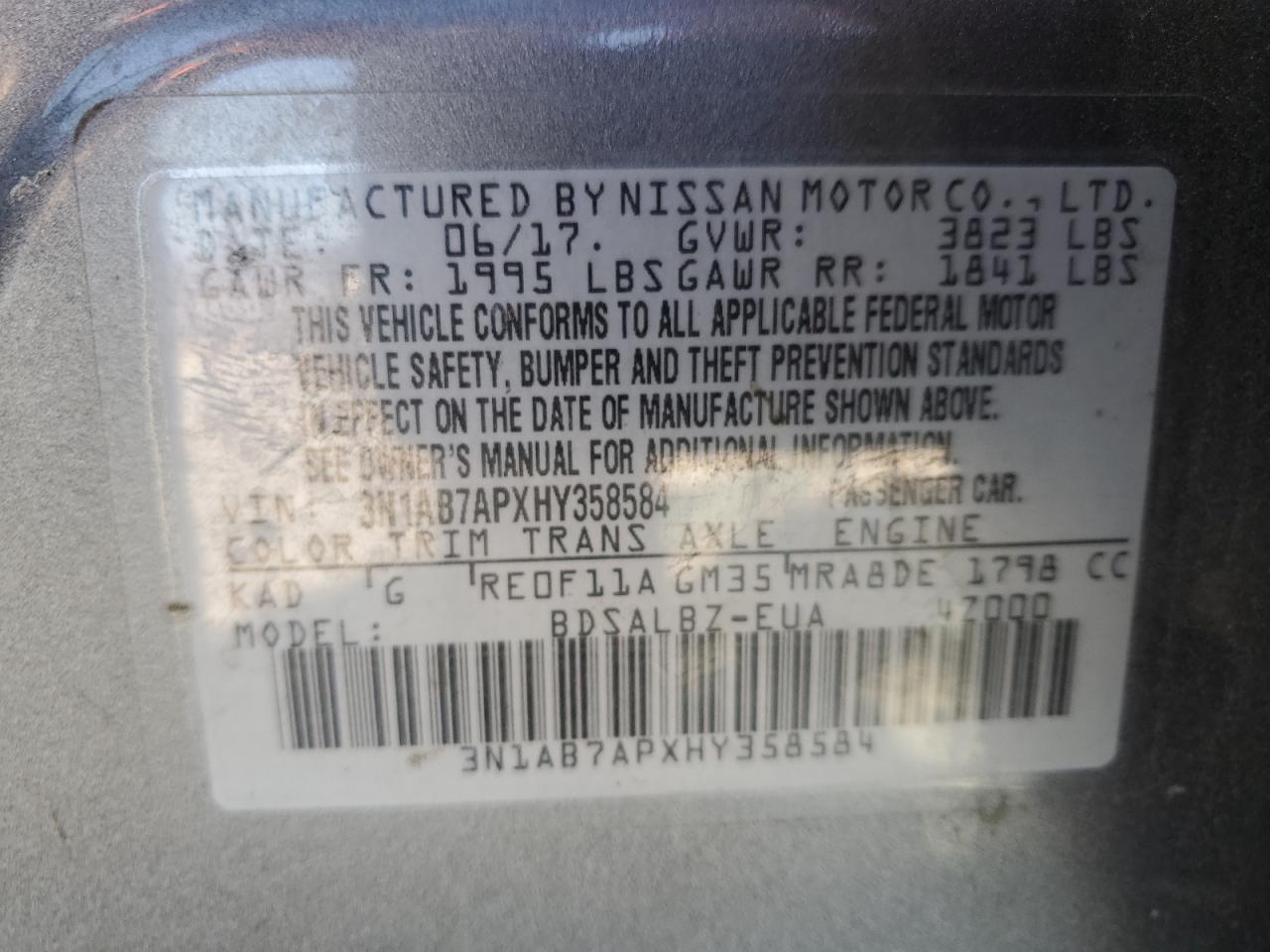 2017 NISSAN SENTRA