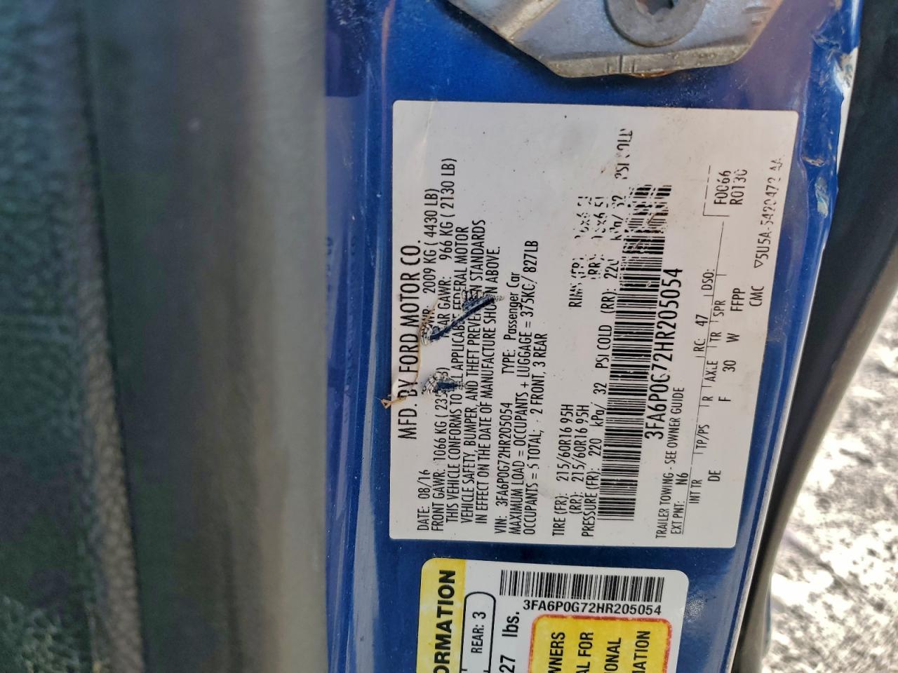 2017 FORD FUSION
