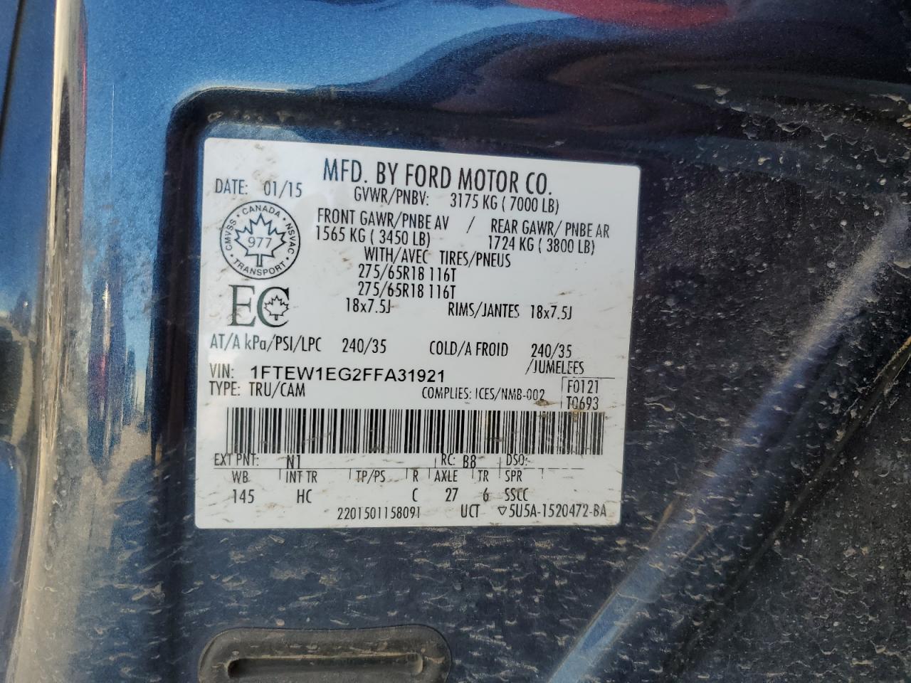 2015 FORD F-150