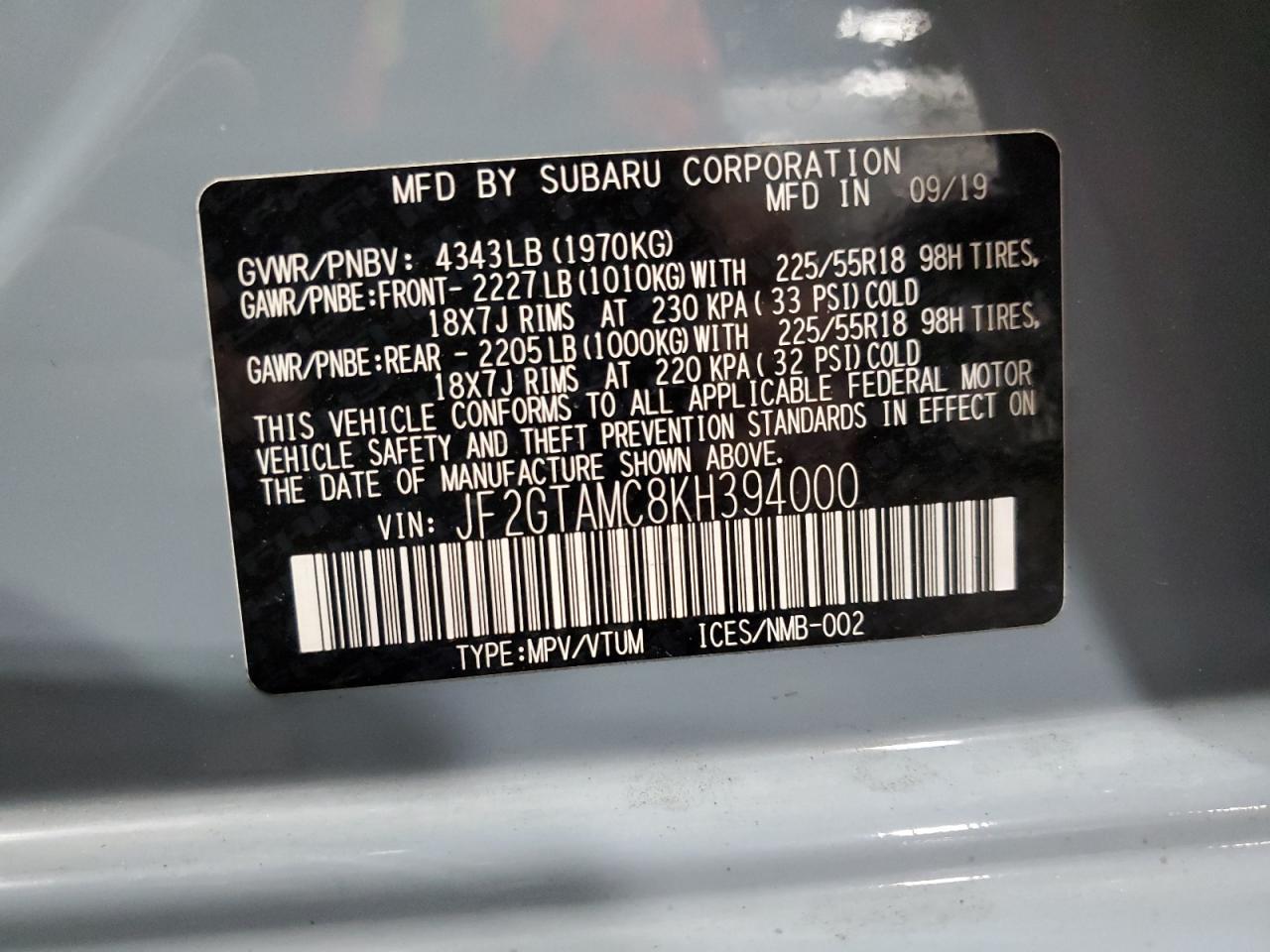 2019 SUBARU Crosstrek