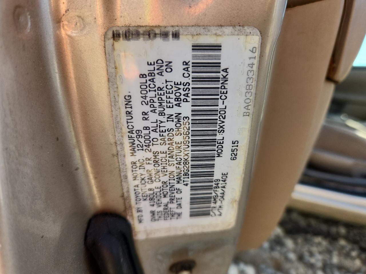 2000 TOYOTA CAMRY