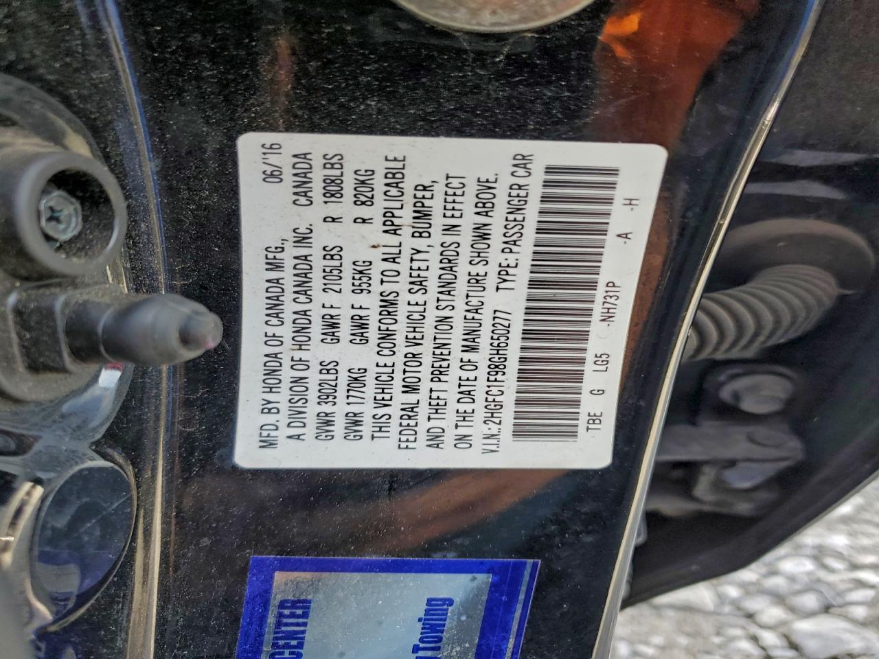 2016 HONDA CIVIC