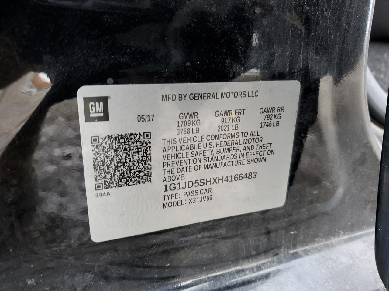 2017 CHEVROLET SONIC