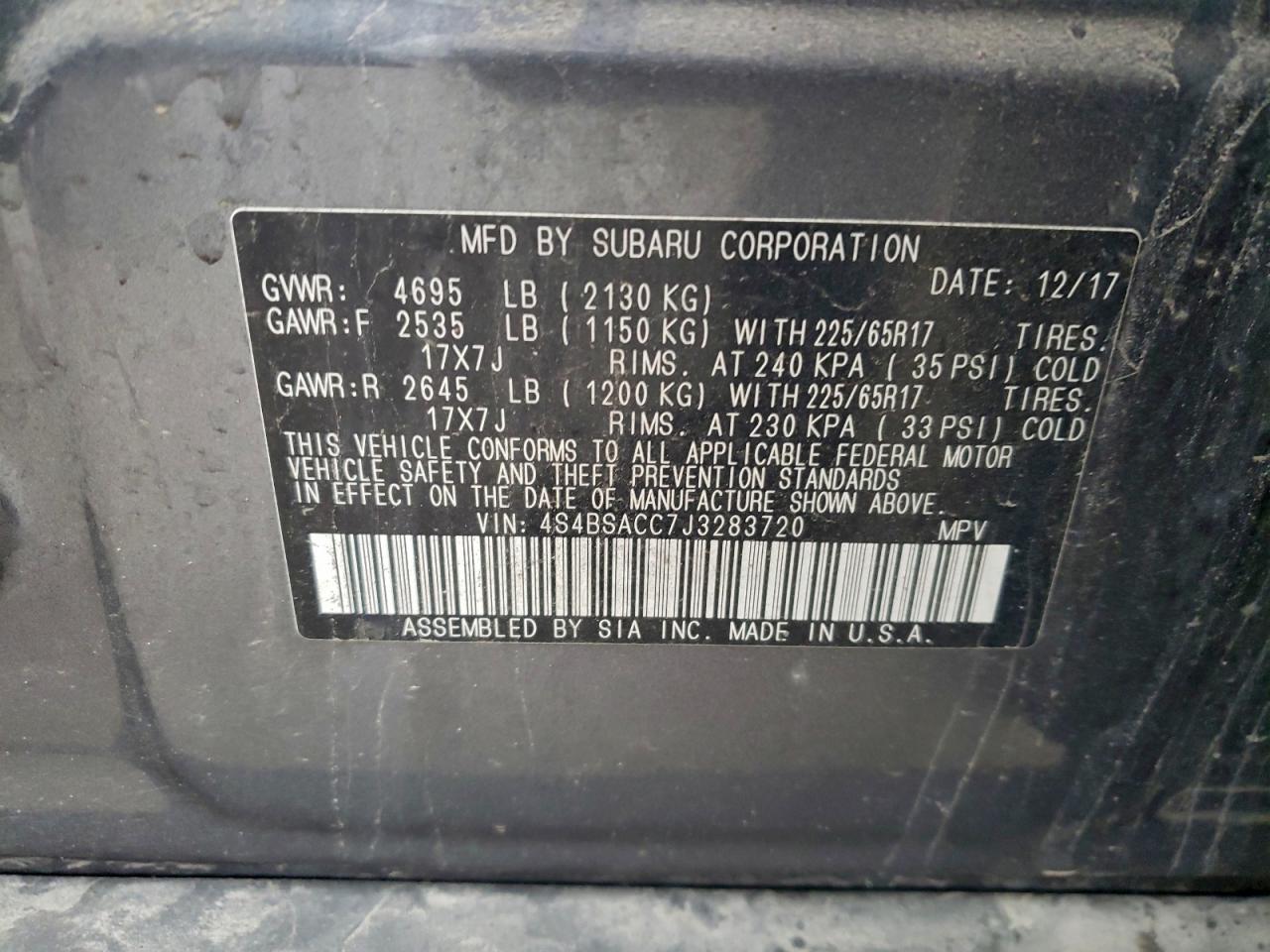 2018 SUBARU Outback